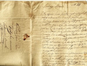 Fragment listu Kazimierza Kobylińskiego adresowanego do  wykonany prawdopodobnie                                                  starszego brata Tomasza.1 